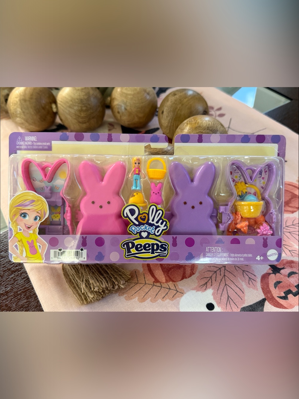 Polly Pocket x Peeps Bunny Playset - Pink & Purple Mini Playset
